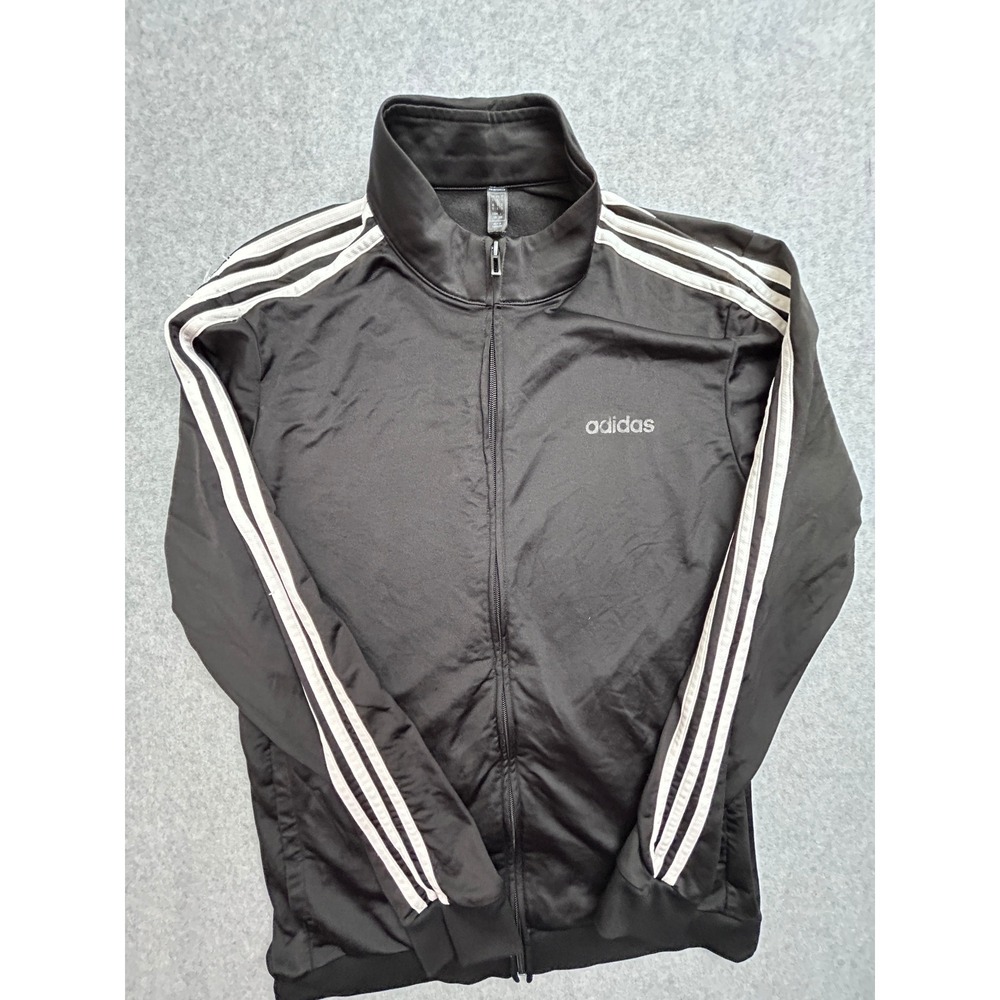 Adidas Primegreen Track Jacket Mens Large Black White 3-Stripe Full Zip FN5770